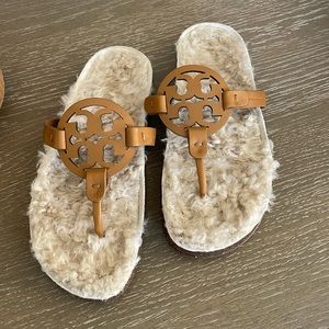 Tory Burch Miller Shearling sandals